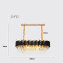 GobekUsa Crystal Black Clear LED Chandelier Lighting for Staircase Foyer