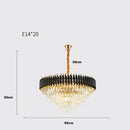 GobekUsa Crystal Black Clear LED Chandelier Lighting for Staircase Foyer