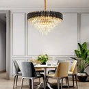 GobekUsa Crystal Black Clear LED Chandelier Lighting for Staircase Foyer