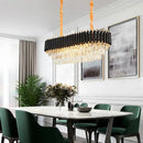GobekUsa Crystal Black Clear LED Chandelier Lighting for Staircase Foyer