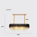 GobekUsa Crystal Black Clear LED Chandelier Lighting for Staircase Foyer