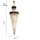 GobekUsa Crystal Black Clear LED Chandelier Lighting for Staircase Foyer