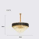 GobekUsa Crystal Black Clear LED Chandelier Lighting for Staircase Foyer