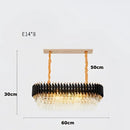 GobekUsa Crystal Black Clear LED Chandelier Lighting for Staircase Foyer