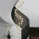GobekUsa Crystal Columnar Chandelier for Stairway, Bubble Design for Home, Restaurant, or Bar