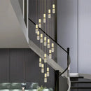 GobekUsa Crystal Columnar Chandelier for Stairway, Bubble Design for Home, Restaurant, or Bar
