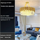 GobekUsa Crystal Gold Chandelier LED Ceiling Pendant for Living Room Bedroom Kitchen Island