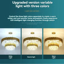 GobekUsa Crystal Gold Chandelier LED Ceiling Pendant for Living Room Bedroom Kitchen Island