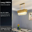 GobekUsa Crystal Gold Chandelier LED Ceiling Pendant for Living Room Bedroom Kitchen Island