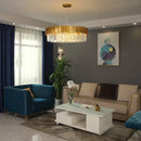 GobekUsa Crystal Gold Chandelier LED Ceiling Pendant for Living Room Bedroom Kitchen Island