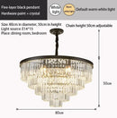 GobekUsa Crystal Gold Black LED Chandelier - Multi-Storey Modern Round Pendant Lamp