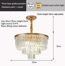 GobekUsa Crystal Gold Black LED Chandelier - Multi-Storey Modern Round Pendant Lamp