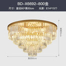 GobekUsa Crystal Gold Black LED Chandelier - Multi-Storey Modern Round Pendant Lamp
