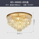 GobekUsa Crystal Gold Black LED Chandelier - Multi-Storey Modern Round Pendant Lamp