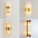 GobekUsa Crystal Gold LED Wall Sconce Modern Light for Bedroom Living Room Home Decor