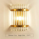 GobekUsa Crystal Gold LED Wall Sconce Modern Light for Bedroom Living Room Home Decor