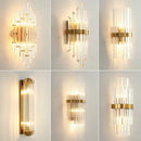GobekUsa Crystal Gold LED Wall Sconce Modern Light for Bedroom Living Room Home Decor