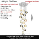 GobekUsa Crystal LED Chandelier for Living Room Staircase Kitchen Island Light