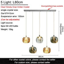 GobekUsa Crystal LED Chandelier for Living Room Staircase Kitchen Island Light