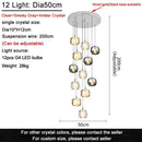 GobekUsa Crystal LED Chandelier for Living Room Staircase Kitchen Island Light