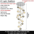 GobekUsa Crystal LED Chandelier for Living Room Staircase Kitchen Island Light