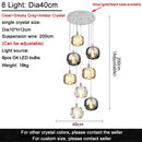 GobekUsa Crystal LED Chandelier for Living Room Staircase Kitchen Island Light