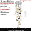 GobekUsa Crystal LED Chandelier for Living Room Staircase Kitchen Island Light