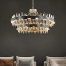 GobekUsa Crystal LED Chandelier: Luxury Living Room Pendant Light with Modern Design