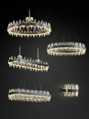GobekUsa Crystal LED Chandelier: Luxury Living Room Pendant Light with Modern Design
