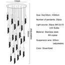 GobekUsa Crystal LED Chandelier: Modern Luxury Staircase Hanging Fixture for Indoor Spaces
