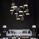 GobekUsa Deco Wood & Marble LED Chandelier for Dinning Room