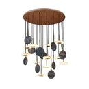 GobekUsa Deco Wood & Marble LED Chandelier for Dinning Room