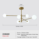 GobekUsa Glass Brass Chandelier: Nordic Modern Pendant Lights for Home, Living Room, Bedroom, Restaurant, Cafe