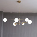 GobekUsa Glass Brass Chandelier: Nordic Modern Pendant Lights for Home, Living Room, Bedroom, Restaurant, Cafe