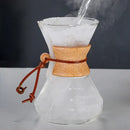 Modern decorbites glass coffee maker kitchen drip pot with wood collar by Decorbites