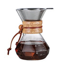 Modern decorbites glass coffee maker kitchen drip pot with wood collar by Decorbites