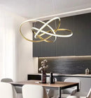 GobekUsa Gold Ring Chandeliers for Modern Dining Room Luxury Bedroom Lighting