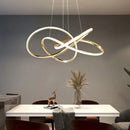 GobekUsa Gold Ring Chandeliers for Modern Dining Room Luxury Bedroom Lighting
