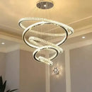 GobekUsa Gold Rings LED Chandelier: Modern Long Villa Staircase Pendant Lighting Fixtures