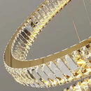 GobekUsa Gold Rings LED Chandelier: Modern Long Villa Staircase Pendant Lighting Fixtures