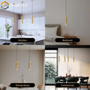 GobekUsa Golden LED Chandelier for Modern Minimalist Living Room, Bedroom, Dining Room