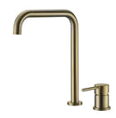 GobekUsa Gun Grey Bathroom Faucet with Super Long Pipe, 360° Rotating, Two Holes