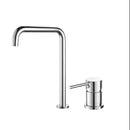 GobekUsa Gun Grey Bathroom Faucet with Super Long Pipe, 360° Rotating, Two Holes