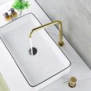 GobekUsa Gun Grey Bathroom Faucet with Super Long Pipe, 360° Rotating, Two Holes