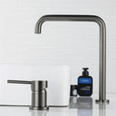 GobekUsa Gun Grey Bathroom Faucet with Super Long Pipe, 360° Rotating, Two Holes