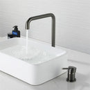 GobekUsa Gun Grey Bathroom Faucet with Super Long Pipe, 360° Rotating, Two Holes