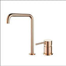 GobekUsa Gun Grey Bathroom Faucet with Super Long Pipe, 360° Rotating, Two Holes