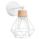 Modern decorbites iron white cage wall lamp bedroom wood sconce by Decorbites