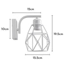 Modern decorbites iron white cage wall lamp bedroom wood sconce by Decorbites