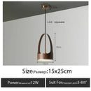 GobekUsa LED Wood Grain Chandelier for Dining, Living, and Bedroom Ambiance